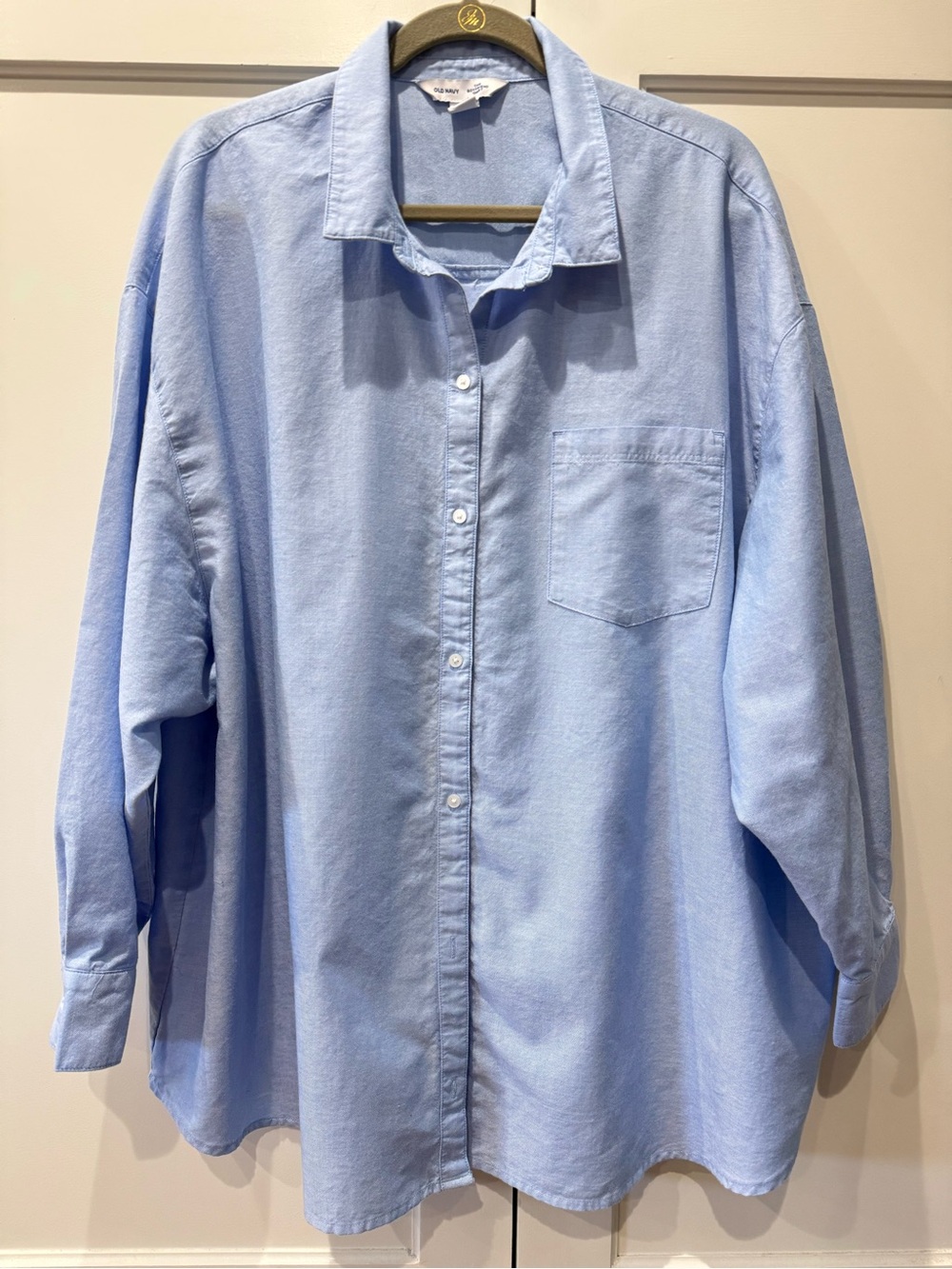 Old Navy Oversized Button Down Boyfriend Shirt - XXL - Oxford Blue - Picture 4 of 7